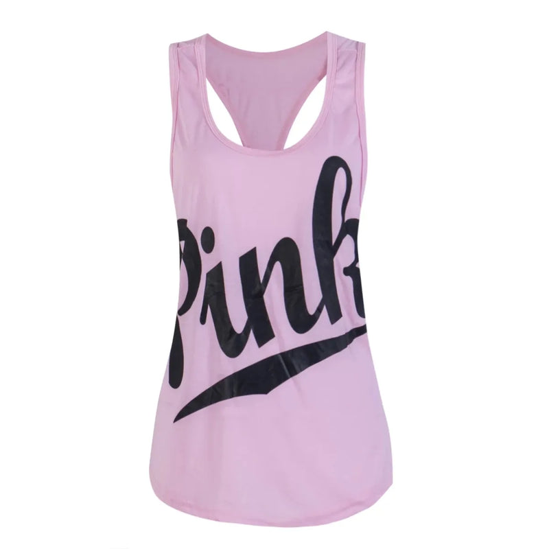 Regata Pink | Sem Mangas | Colete de Fitness | Casual Solto