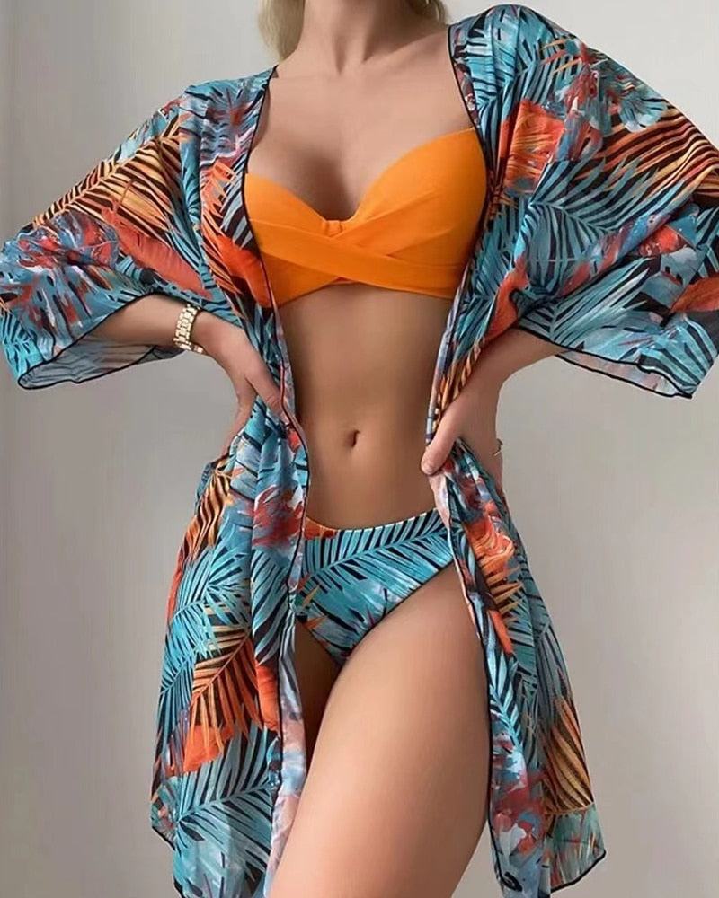 Kit Moda Praia Verão 2023 - Biquíni + Saída