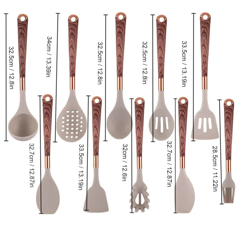 Kit de Utensílios de Cozinha em Silicone