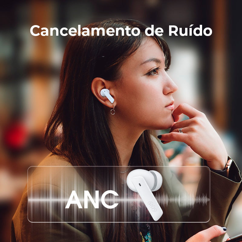 Fone Bluetooth QCY HT05 com Cancelamento de Ruído Ativo