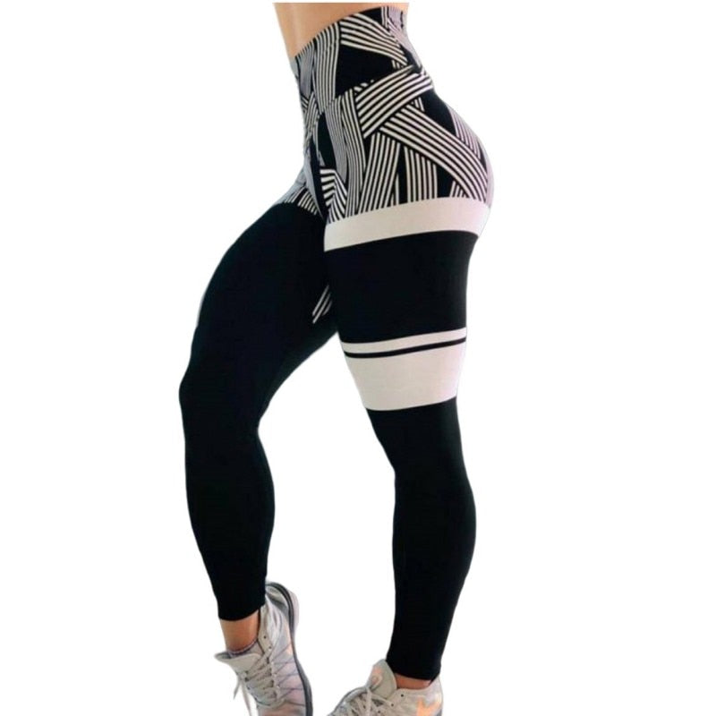 Calça Legging sem Costura | Alta Elasticidade | Impressão Digital Listrada