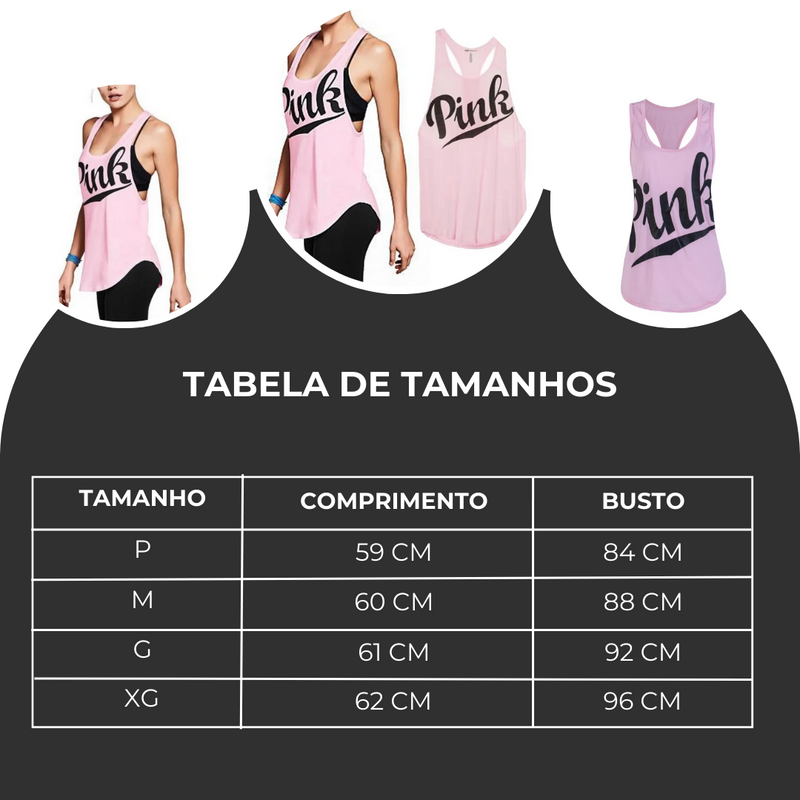 Regata Pink | Sem Mangas | Colete de Fitness | Casual Solto